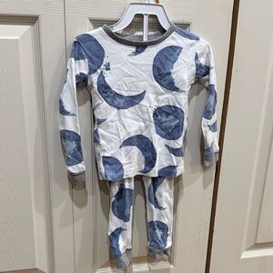 Burt's Bees Blue and White Moon Pajama Set